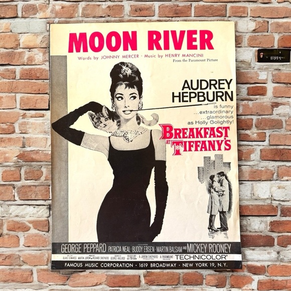 VINTAGE “Moon River” Sheet Music | Piano & Voice | Breakfast at Tiffany’s - Picture 2 of 6
